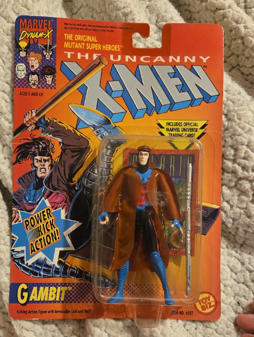 Marvel Gambit Action Figure with Brown Coat and Blue Outfit